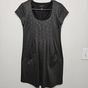 Signature By Robbie Bee Womens Gray On Gray Knit Babydoll Dress Sz 4P Mi…